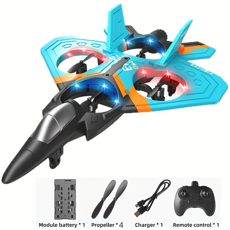 Rechargeable RC Drone for Beginners with Height Hold & Remote Control – Mini Quadcopter Airplane for Kids & Adults, Indoor Outdoor Flying Toy Gift, Black Blue Red