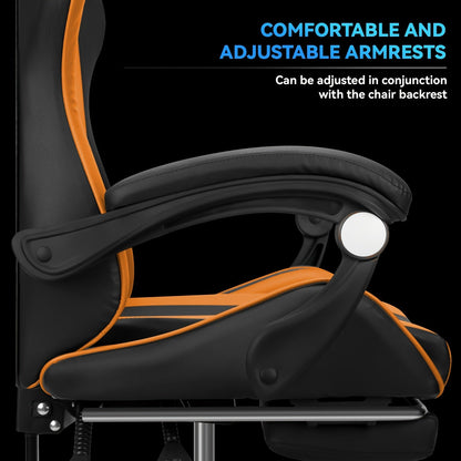 Gaming Chair High Back Ergonomic Racing Chair with Footrest & Lumbar Support – Adjustable Recline Swivel Computer Office Chair, 8 Colors