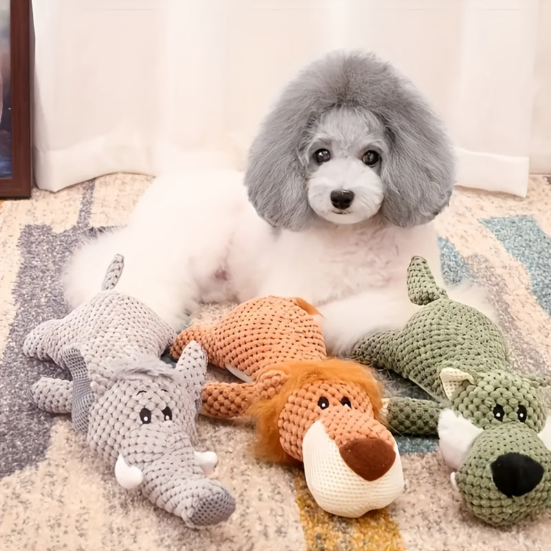 6pcs Squeaky Plush Dog Toys – Cute Animal-Shaped Chew & Teething Set, Interactive Plush Toys for Small & Medium Dogs, Anxiety Relief & Teeth Cleaning, Safe & Durable