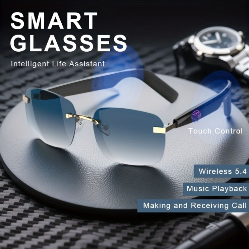 Bluetooth Smart Glasses with Touch Controls & Open Ear Audio – Integrated Microphone, Hands-Free Calls & Music, Polarized Lens, Ideal for Outdoor Sports, Driving & Everyday Wear