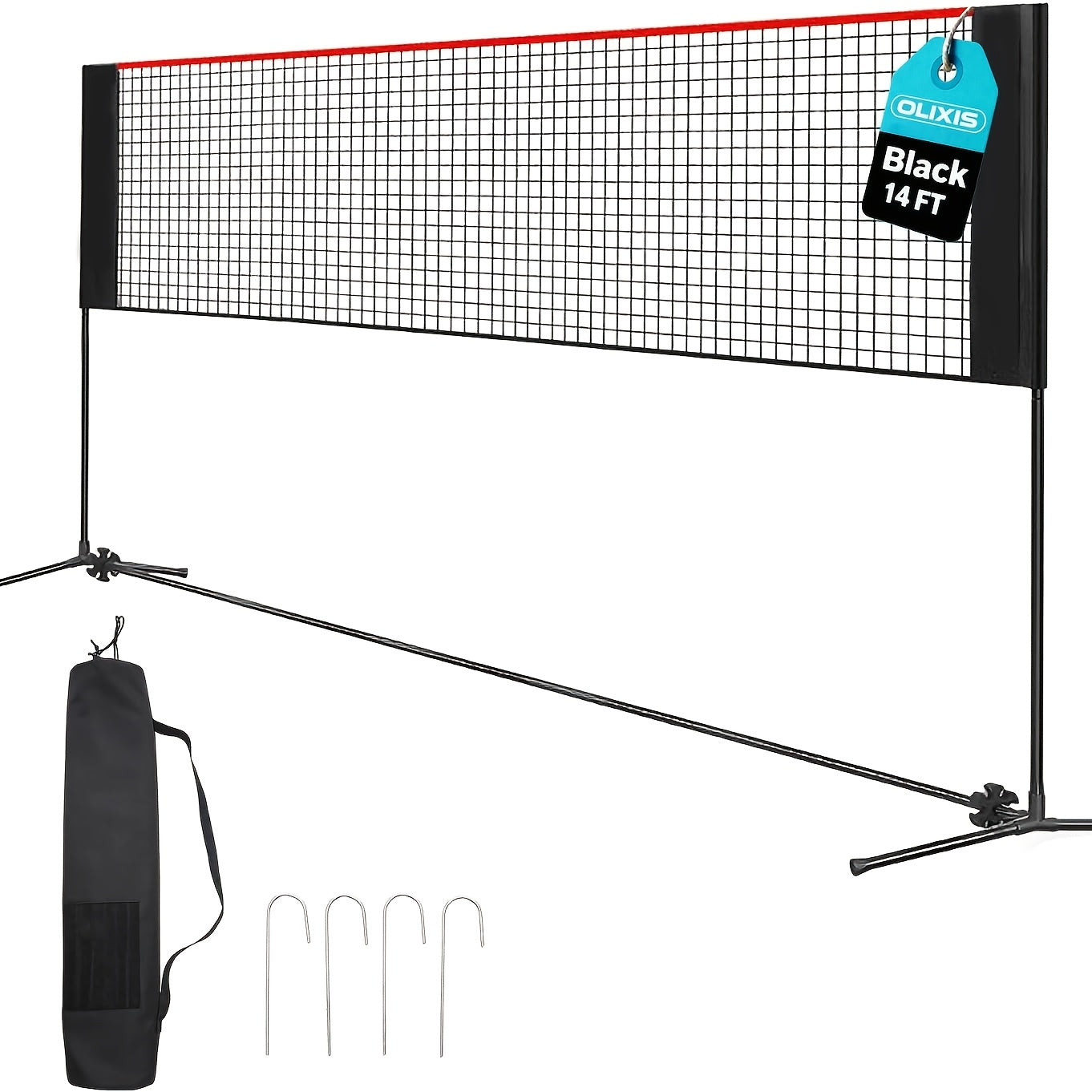 Portable Badminton Volleyball Net Set Adjustable Height & Tension Weather-Resistant with Carry Bag - Professional Grade for Backyard, Pool, Outdoor & Indoor Court Games