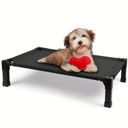 Cooling Elevated Dog Bed Raised Cot with Breathable Mesh and Metal Frame - Washable Portable Dog Cot with No-Slip Feet for Indoor and Outdoor Use, Multiple Sizes and Colors Available