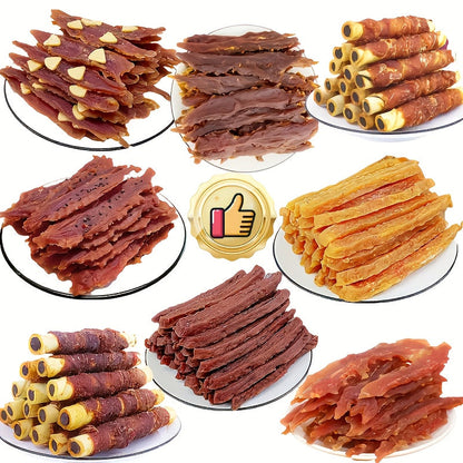 Duck Jerky Freeze-Dried Chicken Dog Treats Soft Chewy Training Rewards Healthy Digestible Beef Sausage Fresh Breath Snack Chicken Leg Grind All Dog Sizes Small Medium Large