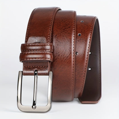 2-Pack Men's Genuine Leather Belt Set with Automatic Ratchet Buckle – Adjustable Fit 32"-44", Black & Brown, Business & Casual Dress Belt for Men
