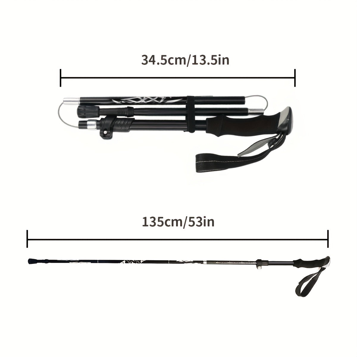 Folding Trekking Poles 2 Pack Ultra-Light 7075 Aluminum Alloy Collapsible Hiking Walking Sticks with Anti-Slip Ergonomic Grip Wrist Straps Adjustable Height for Men Women Backpacking Trail