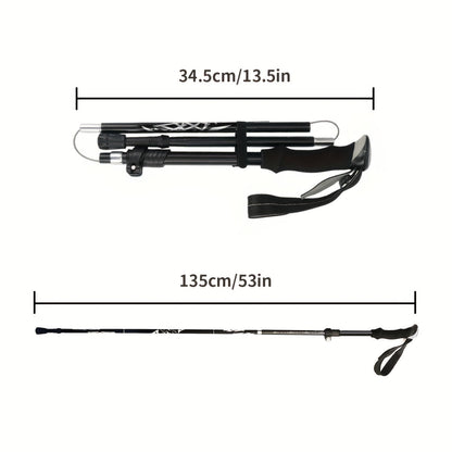 Folding Trekking Poles 2 Pack Ultra-Light 7075 Aluminum Alloy Collapsible Hiking Walking Sticks with Anti-Slip Ergonomic Grip Wrist Straps Adjustable Height for Men Women Backpacking Trail