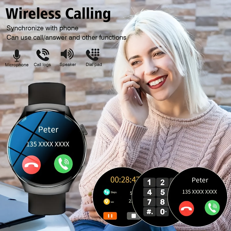 Smartwatch with Call Function & Fitness Tracker for Men & Women – Silicone Strap, Step Counter, Calorie Tracking, Heart Rate Monitor, Multiple Sports Modes, Music Playback & Remote Camera Control