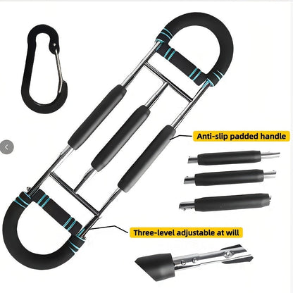 Arm Strength Trainer Chest Expander 3-Bar 3-Level Adjustable Resistance Tubes Portable Detachable Forearm Strengthener Home Gym Workout Device for Muscle Building Upper Body Training