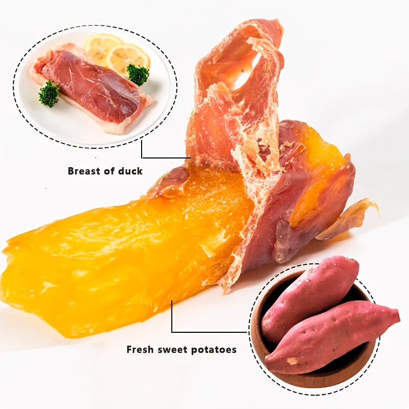 Duck Wrapped Sweet Potato Dog Treats, Natural High-Protein Chicken Chews for Small, Medium & Large Dogs, Grain-Friendly Easy-to-Digest Healthy Training Snacks