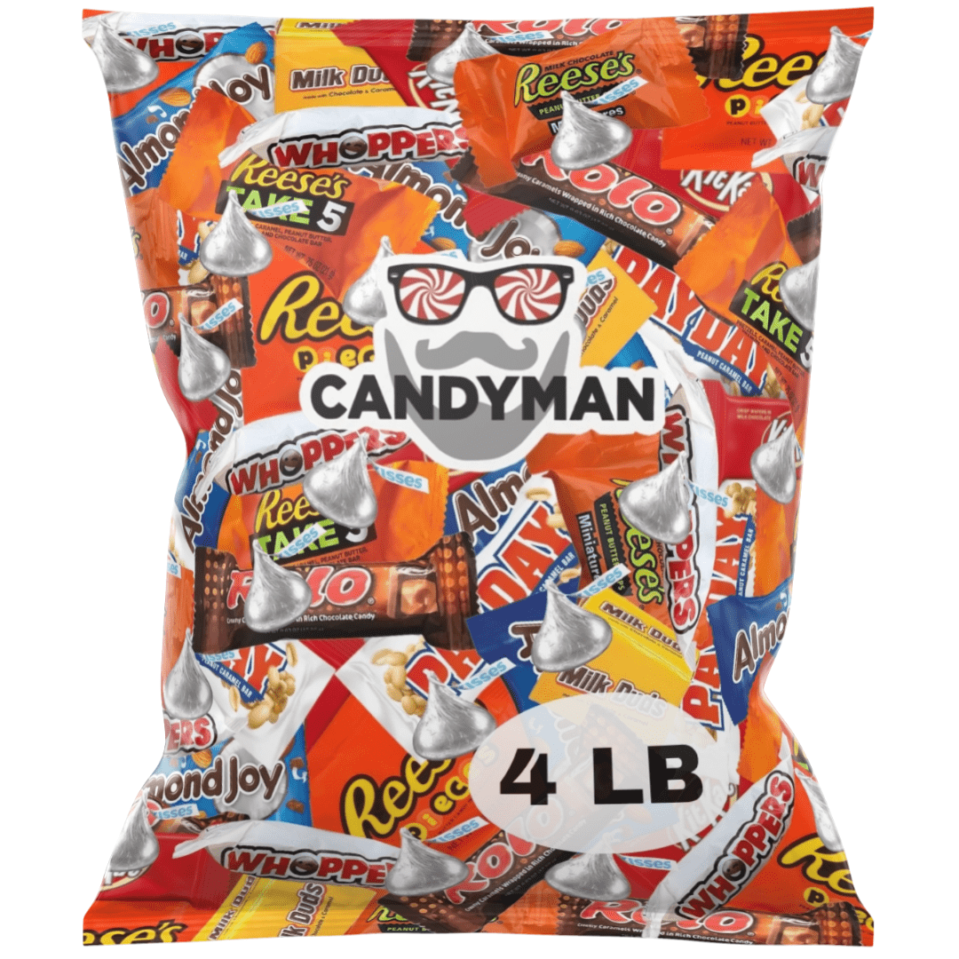 Bulk Chocolate Candy Assortment 4 Pound Gift Box – Individually Wrapped Variety Pack with Milk & Dark Chocolates, Perfect for Holidays, Parties, Office Snacks & Gifting