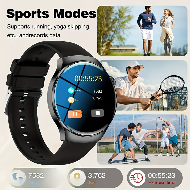 Smartwatch with Call Function & Fitness Tracker for Men & Women – Silicone Strap, Step Counter, Calorie Tracking, Heart Rate Monitor, Multiple Sports Modes, Music Playback & Remote Camera Control