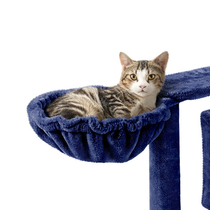 57-Inch Multilevel Cat Tree Tower with 2 Condos – Sisal Scratching Posts, Dangling Ball, Round Platform & Ladder for Indoor Kittens & Small Cats, 6 Colors, Christmas Gift for Cat Lovers