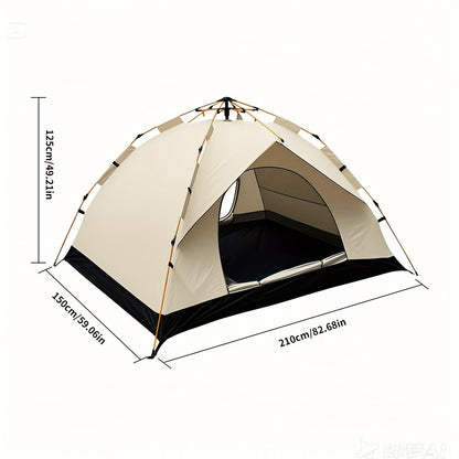 Pop Up Camping Tent Automatic Quick Open Waterproof Sunproof 2-3 Person Portable Outdoor Beach Tent for Hiking Picnic Music Festival Independence Day – All-Season Square Camp Tent with 2 Doors (Moonlight White)