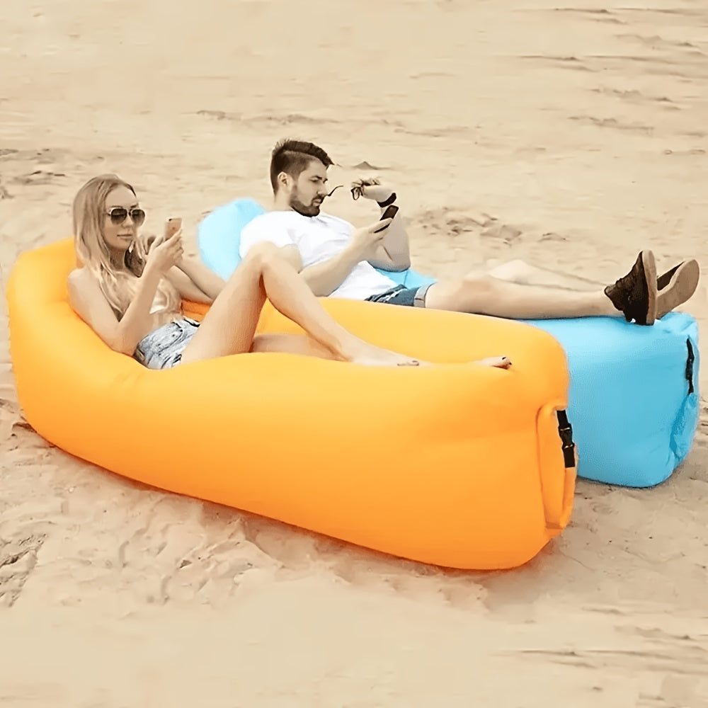 Foldable Inflatable Sofa Lounge Chair Portable Lazy Air Sofa for Camping Beach Music Festivals Outdoor Gatherings Quick Inflation Adults Purple Blue Green Black Red Yellow Orange