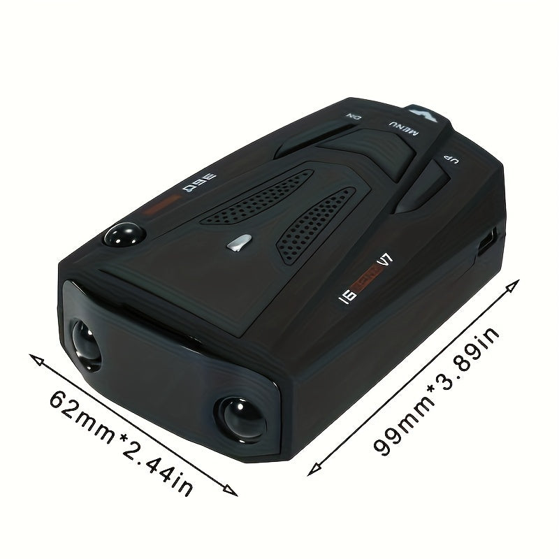 16-Band Car Radar & GPS Detector – 360° LIDAR & Anti-Speed Camera Detection, Voice Alarm, Real-Time Threat Alerts for Safer Driving
