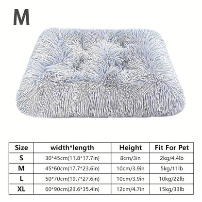 Extra Large Plush Dog Bed & Cat Pad – Thick Warm Polyester Fiber Pet Cushion with Removable Washable Cover, Comfortable Calming Pet Furniture for All Dog Breeds & Cats, Durable Pet Bedding