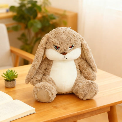 Bunny Rabbit Plush Stuffed Animal Pet Toy with Vivid Eyes Fluffy Ears Soft Huggable Interactive Cuddle Toy for Cats Kittens Dogs Puppies - Devil Long-Eared Rabbit Design