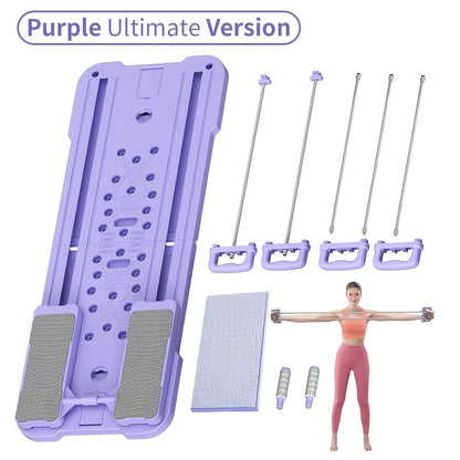 9-in-1 Portable Pilates Reformer Board for Home Gym – Multifunctional Ab Wheel & Push-Up Workout Machine, Full Body Core Trainer, Muscle Toning Exercise Equipment, Ideal Gift for Her & Him