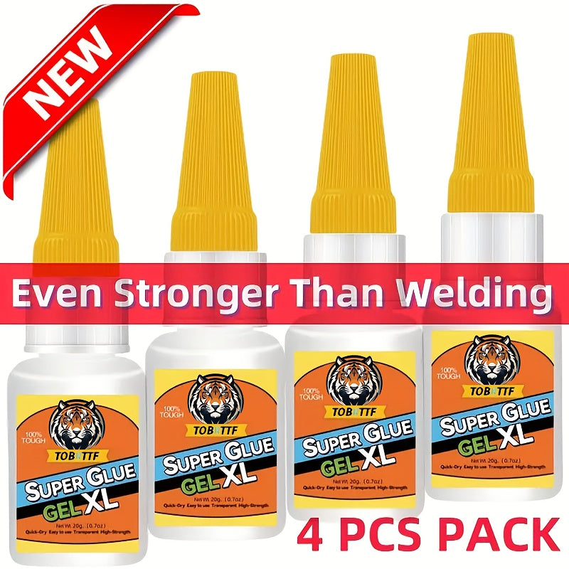 4-Pack Super Fast-Drying Super Glue 20G 10-Second Quick Bond Multi-Purpose Adhesive for Plastic Metal Wood Ceramic Glass – Heavy-Duty Repair & Welding