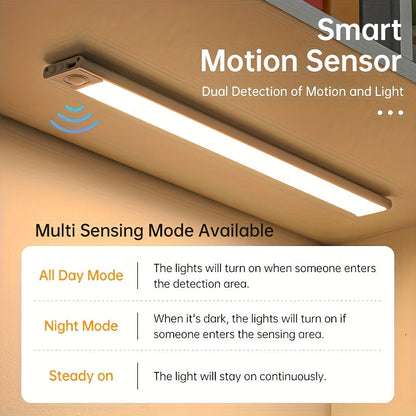 LED Motion Sensor Under Cabinet Light – Wireless USB-C Rechargeable Closet Light, 3 Color Temps & Dimmable, Magnetic Mount, Motion Activated Night Light for Kitchen Cabinet Closet Drawer (1/2/4 Pack)