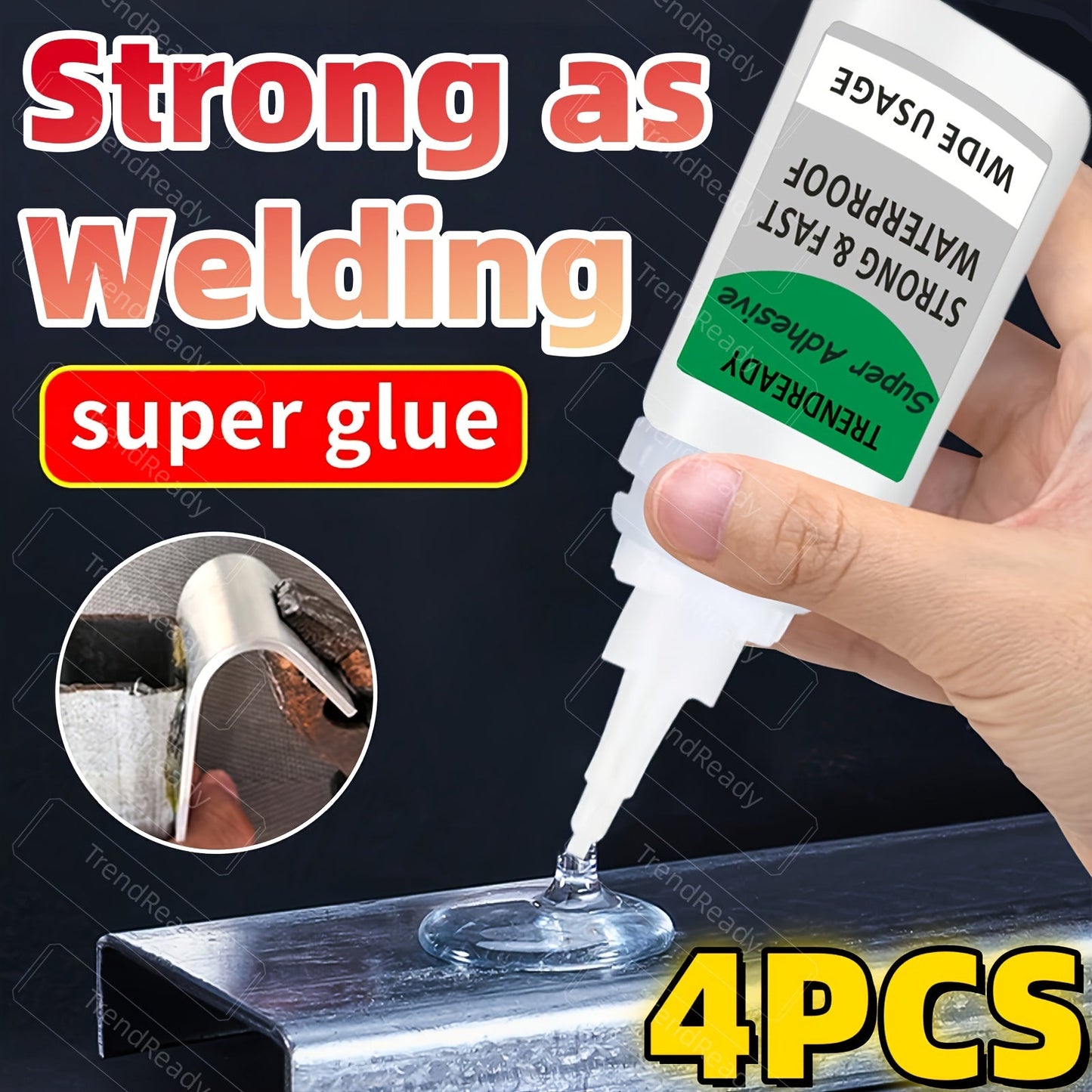 Super Glue 4-Pack Heavy Duty Instant Bond Adhesive – Fast Dry Clear Glue for Plastic Wood Metal Fabric Rubber Shoes Ceramics Crafts & Repairs