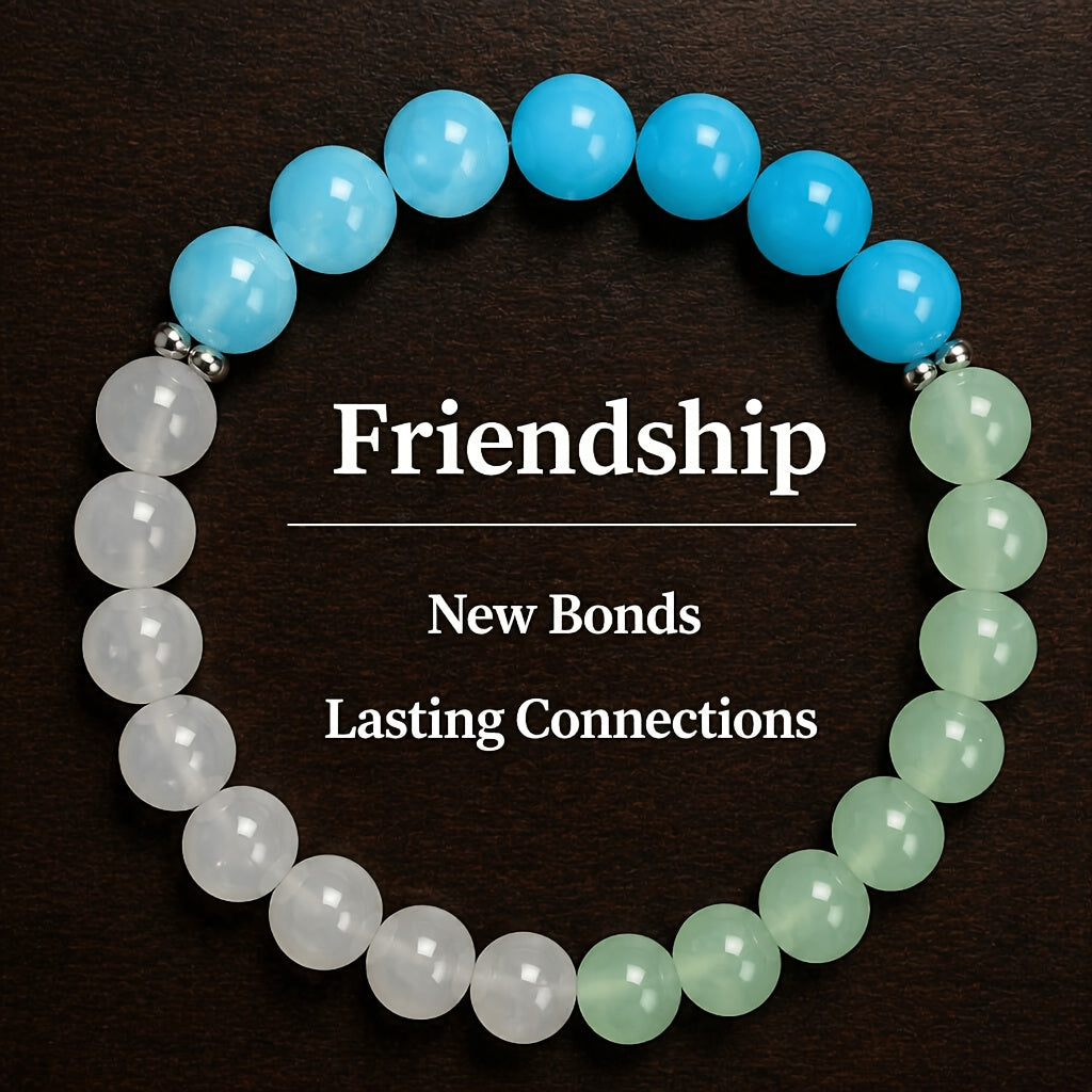 9pcs Natural Stone & Glass Bead Layered Bracelet Set – 8mm Handcrafted Beaded Bracelets with Zinc Alloy Accents, Elegant Stackable Jewelry for Women, Perfect Gift for Parties, Banquets & Festivals