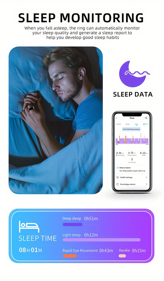 Smart Ring for Women Fitness Health Tracker Steps Distance Calories Sleep Tracking Exercise Monitoring Heart Rate Body Temperature Menstrual Cycle Compatible iPhone Android Wearable Tech Gift