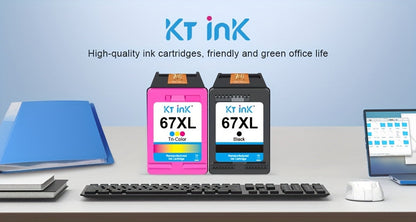 HP 67XL Ink Cartridge Replacement, Remanufactured 67XL Black & Color Ink for HP DeskJet 2732 2755 2752 2742, ENVY 6052 6055 6058 6075 Printer – High Yield, More Pages Per Cartridge