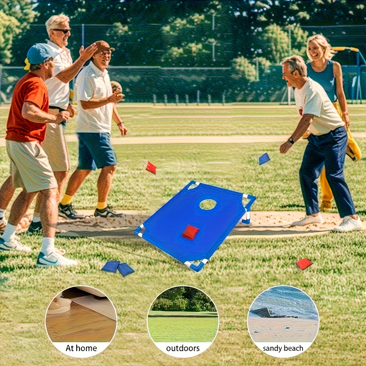 Cornhole Game Set 2 Boards 6 Bean Bags & Carry Bag – Indoor Outdoor Yard Toss Game for Kids & Adults, Backyard Tailgate Beach Camping Party Fun, Birthday Christmas Halloween Gift & Party Supplies