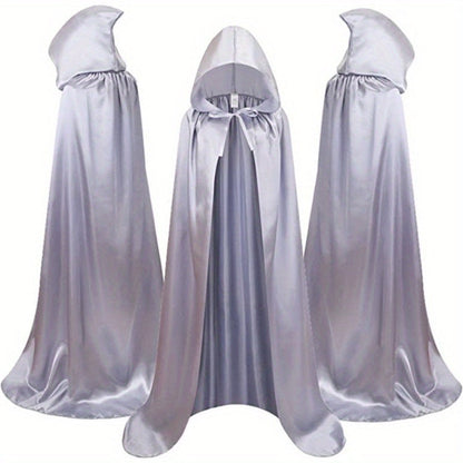 Halloween Black Death Cape 59 Inch Gothic Vampire Cloak for Adults – No Assembly Required, Flowing Silhouette Costume for Horror House, Carnival, Cosplay, Party, Festive Decoration