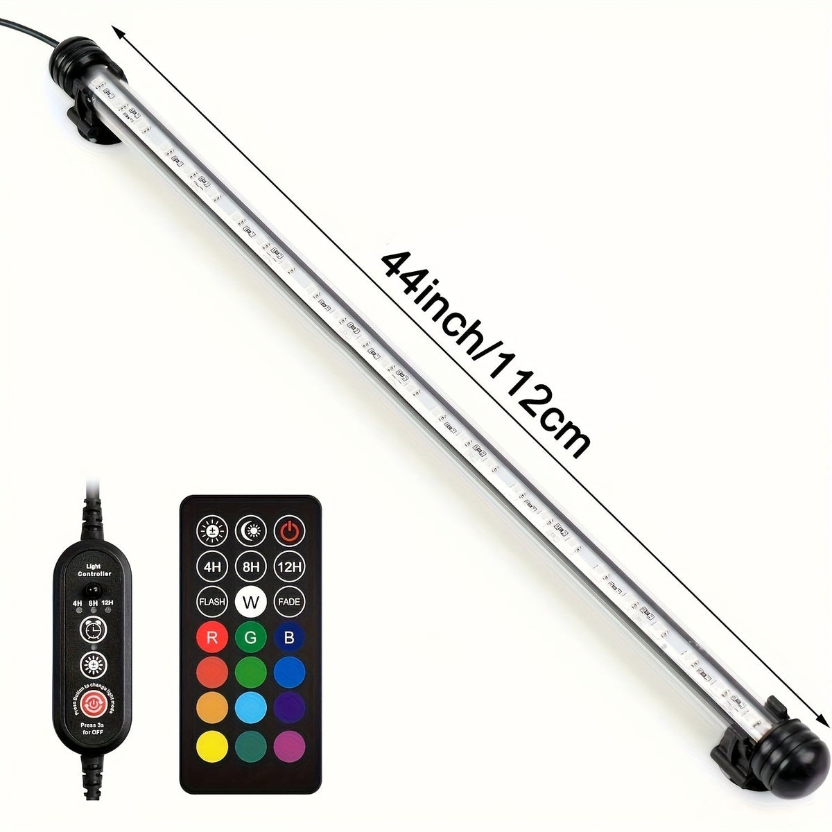 Submersible LED Aquarium Light Multicolor Underwater Fish Tank Light 7.5" to 35" - Multiple Sizes 9 to 66 LEDs for Freshwater Saltwater Aquarium Decoration