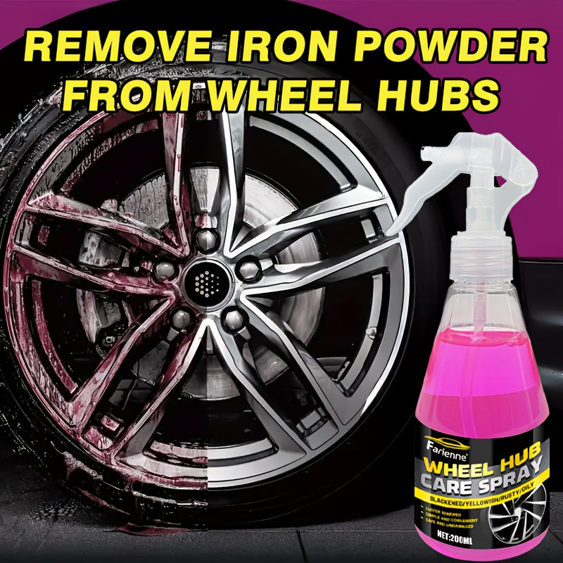 Wheel Cleaner & Iron Remover Spray 6.76oz Brake Dust Remover Restores Shine Prevents Corrosion Safe for Alloy Chrome Painted Steel Wheels Easy Trigger Spray Car Wheel Detailing Cleaner