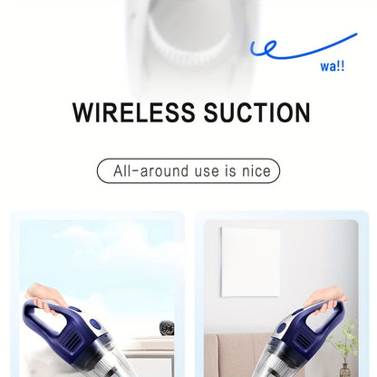 Cordless Handheld Vacuum Cleaner 5000Pa Strong Suction USB Rechargeable Portable Wireless Vacuum for Car Interior, Home, Office & Pet Hair – 40dB Low Noise, 2000mAh Battery, One-Click Dust Empty