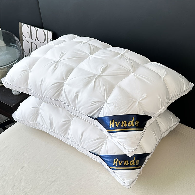 2 Pack Luxury Hotel Quality Bed Pillows Cooling Deep Sleep Neck Support Non-Collapse Hypoallergenic Polyester Fill for All Seasons Queen King Size in White Gray Pink Soft Texture Sleeping Pillow Gift