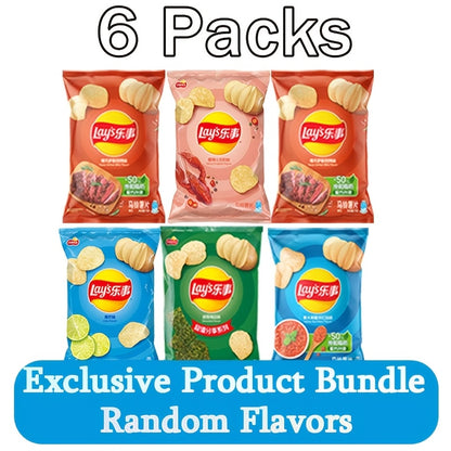 Lay's Potato Chips Variety Pack 3 or 6 Packs (65g/70g Each) – Assorted Flavors Snack Pack for Office, Parties, Casual Gatherings & On-the-Go Snacking