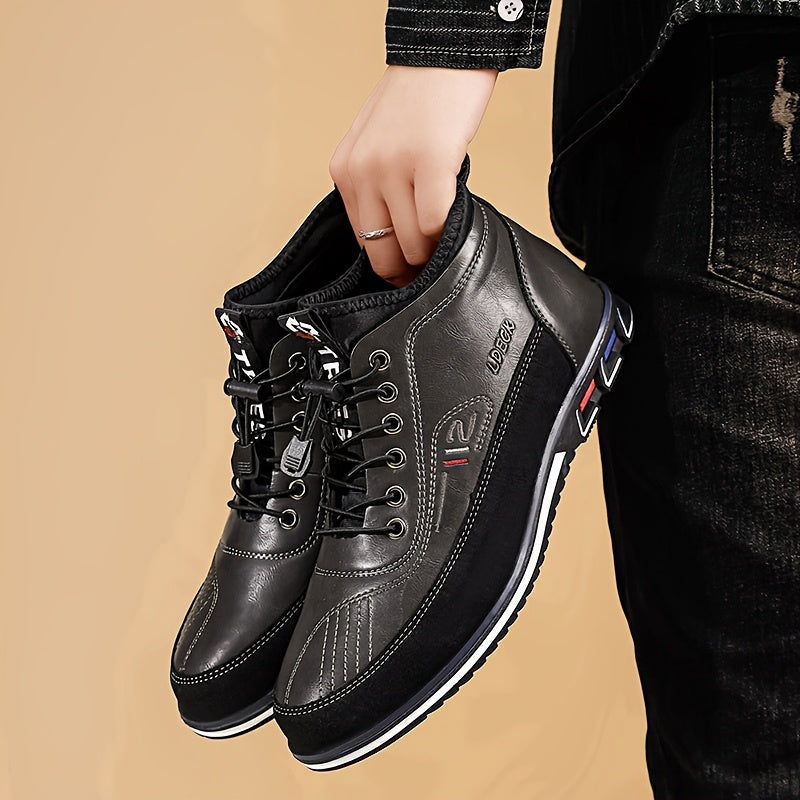 Men's High Top Business Casual Dress Shoes – Lace-Up Formal Oxford Sneakers for Office & Suit, 13 Colors, US Sizes 6.5–13.5