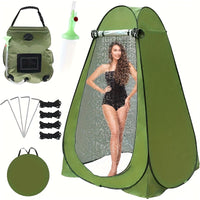 Green shower bag + green tent