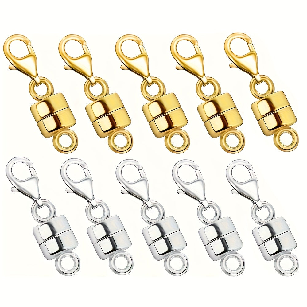 Magnetic Necklace Clasps and Closures with Lobster Clasp – Easy-Connect Magnet Jewelry Clasp Converters for Bracelets, Necklaces & Chains, Arthritis-Friendly Jewelry Fasteners