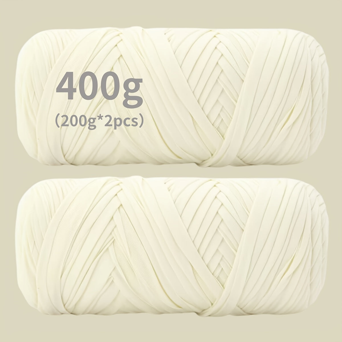 T-Shirt Fabric Yarn 400g (2 x 200g) Chunky Cotton Blend in 49 Colors – Soft Thick Yarn for Crochet Baskets, Bags, Rugs, Macrame & Knitting Projects – Beginner-Friendly Craft Yarn