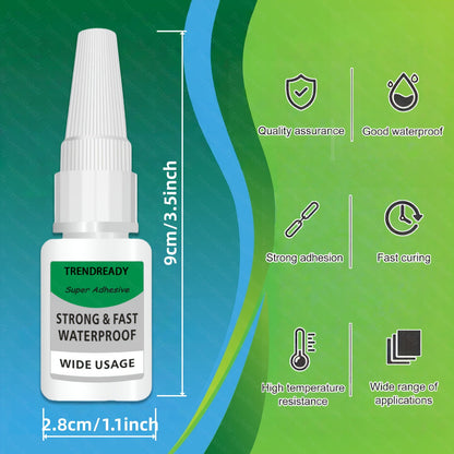 Heavy Duty Super Glue 4-Pack Waterproof Fast Drying Clear Non-Toxic Multi-Purpose Adhesive for Shoes Wood Plastic Metal Leather Ceramic Strong Bond Repair Glue