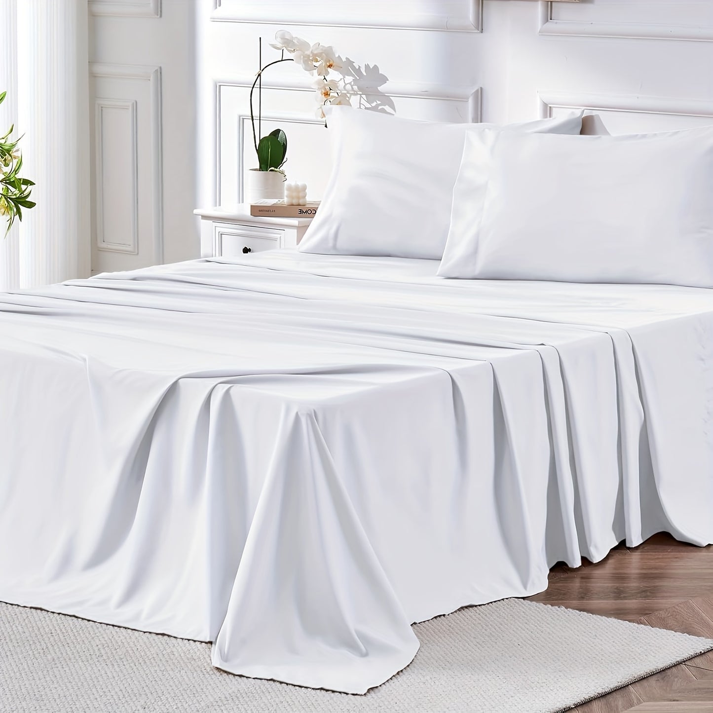 4-Piece Microfiber Bed Sheet Set Deep Pocket – Ultra Soft Breathable Hotel-Grade Sheets, Fade & Shrink Resistant, All Season, Twin Full Queen King, Multiple Colors
