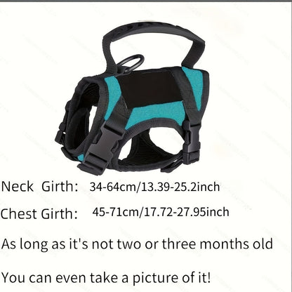 Cat Tactical Vest Harness Adjustable Escape-Proof 600D Oxford Pet Chest Strap Training Clothes for Cats & Small Dogs One Size Fits Most