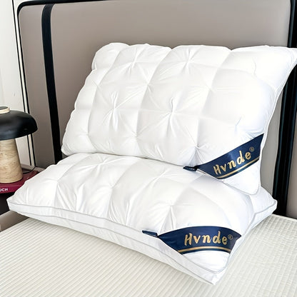 2 Pack Luxury Hotel Quality Bed Pillows Cooling Deep Sleep Neck Support Non-Collapse Hypoallergenic Polyester Fill for All Seasons Queen King Size in White Gray Pink Soft Texture Sleeping Pillow Gift