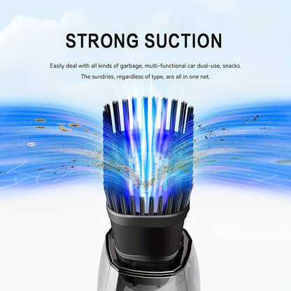 Cordless Handheld Vacuum Cleaner 5000Pa Strong Suction USB Rechargeable Portable Wireless Vacuum for Car Interior, Home, Office & Pet Hair – 40dB Low Noise, 2000mAh Battery, One-Click Dust Empty