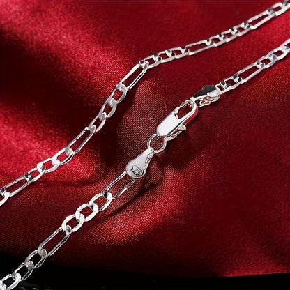 925 Sterling Silver Bracelet & Necklace Jewelry Set 2pcs Unisex – Hip Hop Chain Link Design for Men & Women, Perfect Christmas, Wedding & Gift for Him or Her