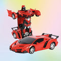 Transforming RC Stunt Car 360 Degree Drift Robot One-Button Deformation LED Lights 2.4GHz Remote Control 45M Range Gift for Kids Ages 3+ Red Yellow Blue