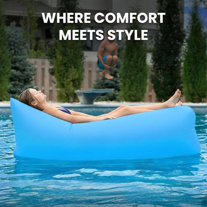 Foldable Inflatable Sofa Lounge Chair Portable Lazy Air Sofa for Camping Beach Music Festivals Outdoor Gatherings Quick Inflation Adults Purple Blue Green Black Red Yellow Orange