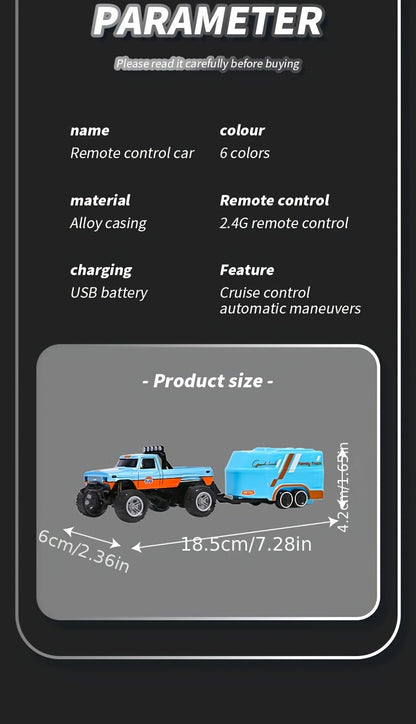 1:64 Alloy Mini Remote Control Off-Road Truck with Shock Absorbers Die-Cast RC Car Toy Gift for Boys Kids Birthday Christmas Halloween Dark Gray Teal Green Sky Blue Mixed