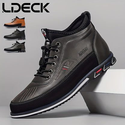 Men's High Top Business Casual Dress Shoes – Lace-Up Formal Oxford Sneakers for Office & Suit, 13 Colors, US Sizes 6.5–13.5