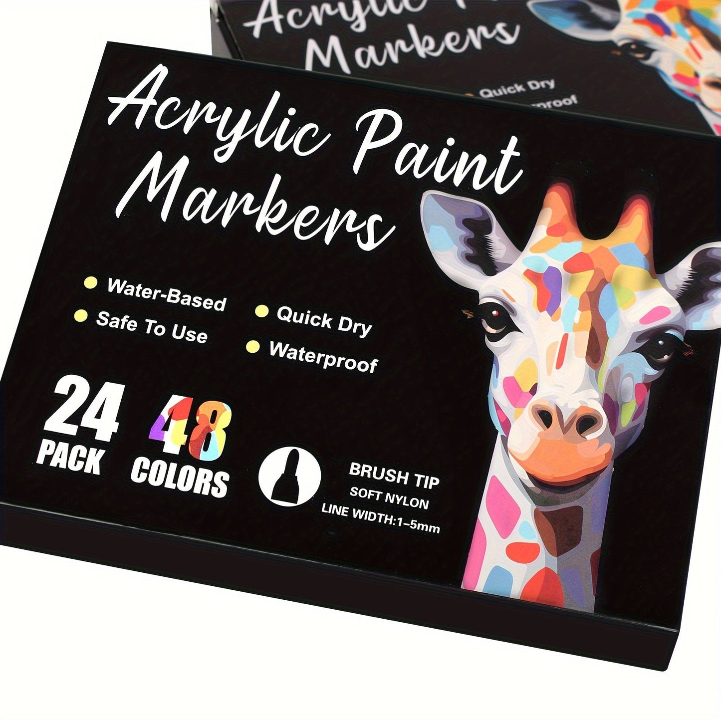 Double-Ended Waterproof Acrylic Paint Pens 48 or 72 Colors for Rock Painting Fabric Metal Glass Wood Canvas Ceramics Eggs Pumpkins DIY Art Crafts